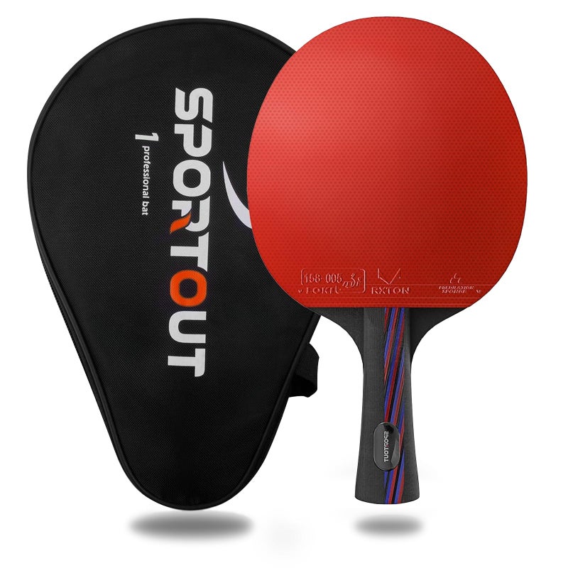 Sportout مجموعة مضارب تنس الطاولة سبورت آوت - مضرب تنس طاولة محمول مع حقيبة تخزين، مضرب تنس طاولة متميز للألعاب الداخلية والخارجية - Image 1